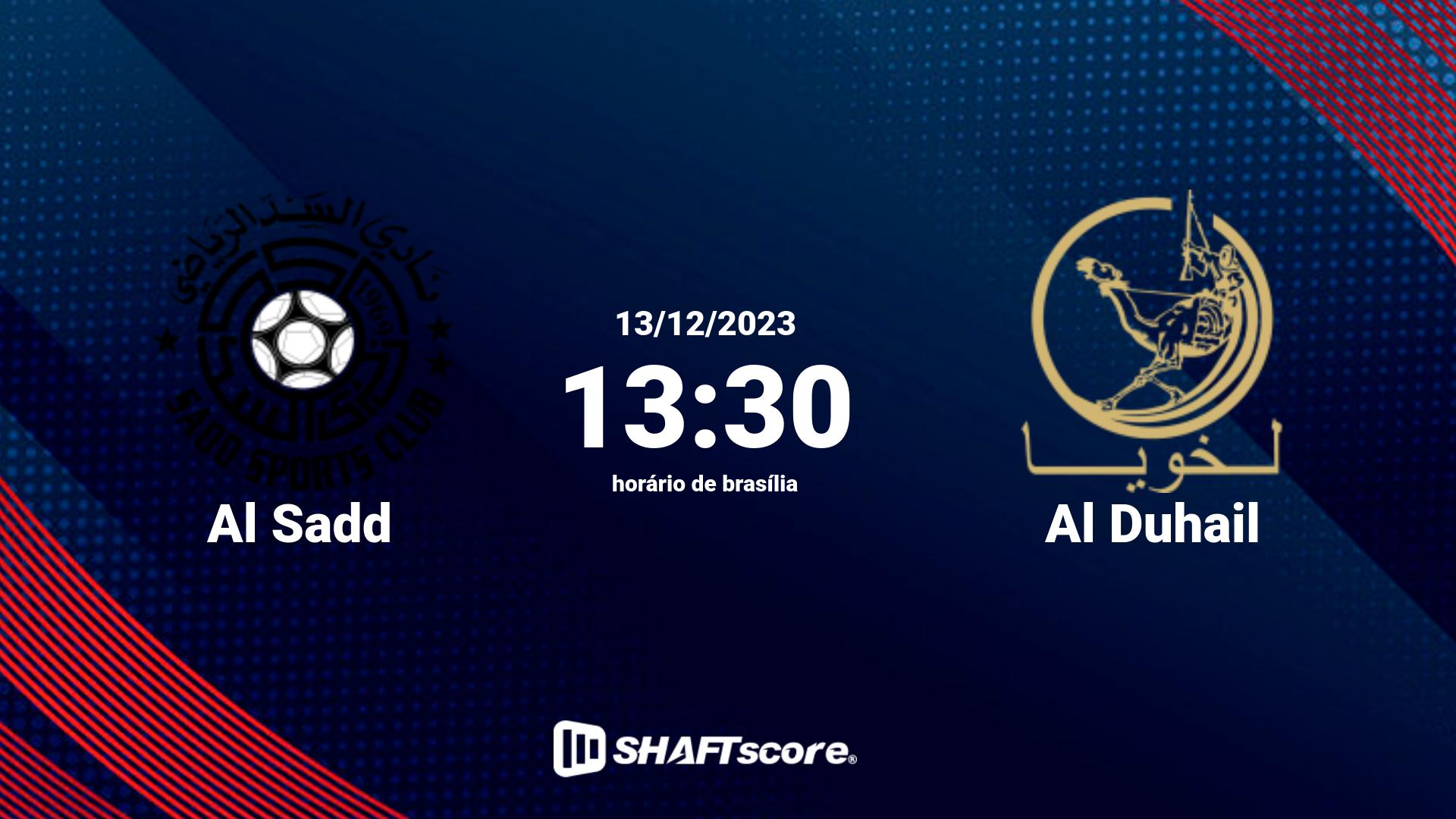 Estatísticas do jogo Al Sadd vs Al Duhail 13.12 13:30