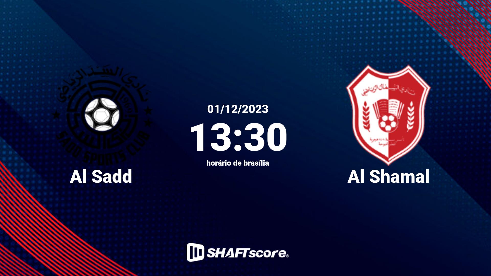 Estatísticas do jogo Al Sadd vs Al Shamal 01.12 13:30