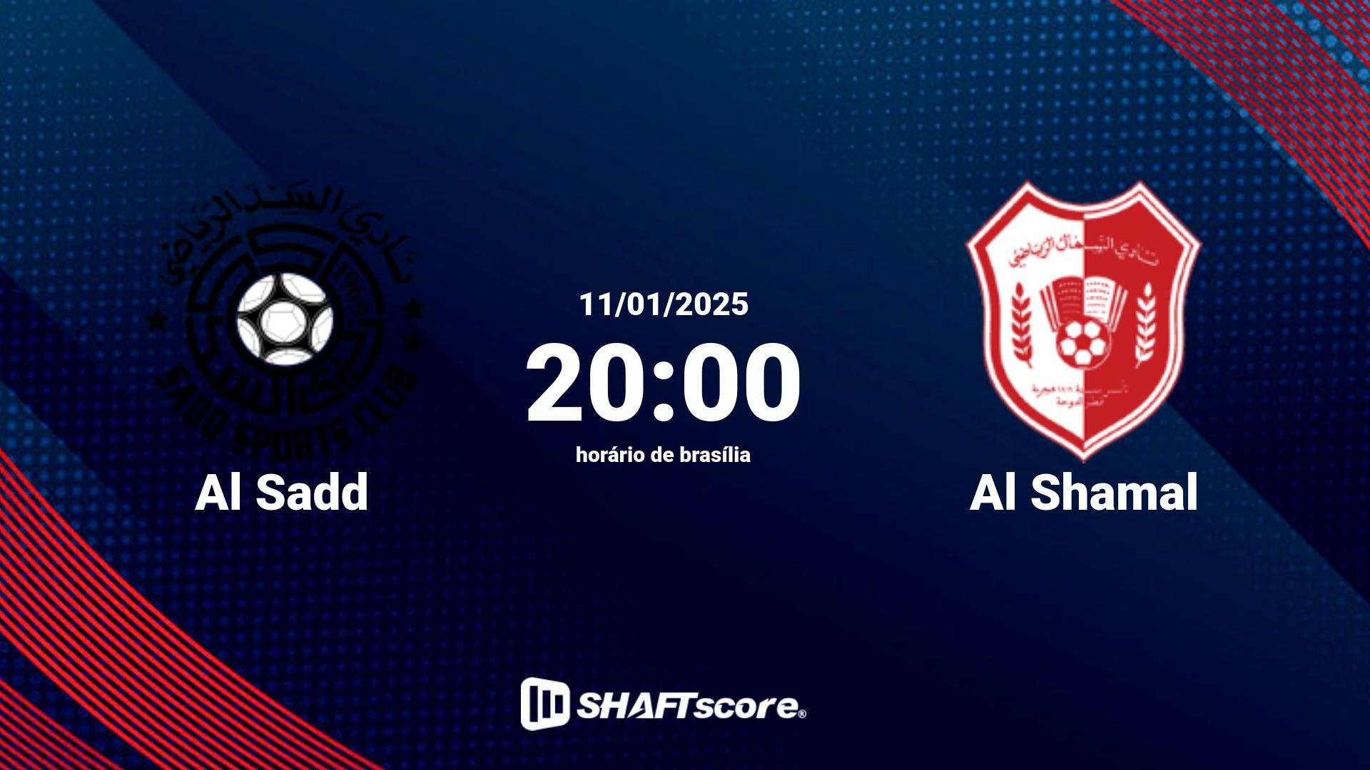 Estatísticas do jogo Al Sadd vs Al Shamal 11.01 20:00