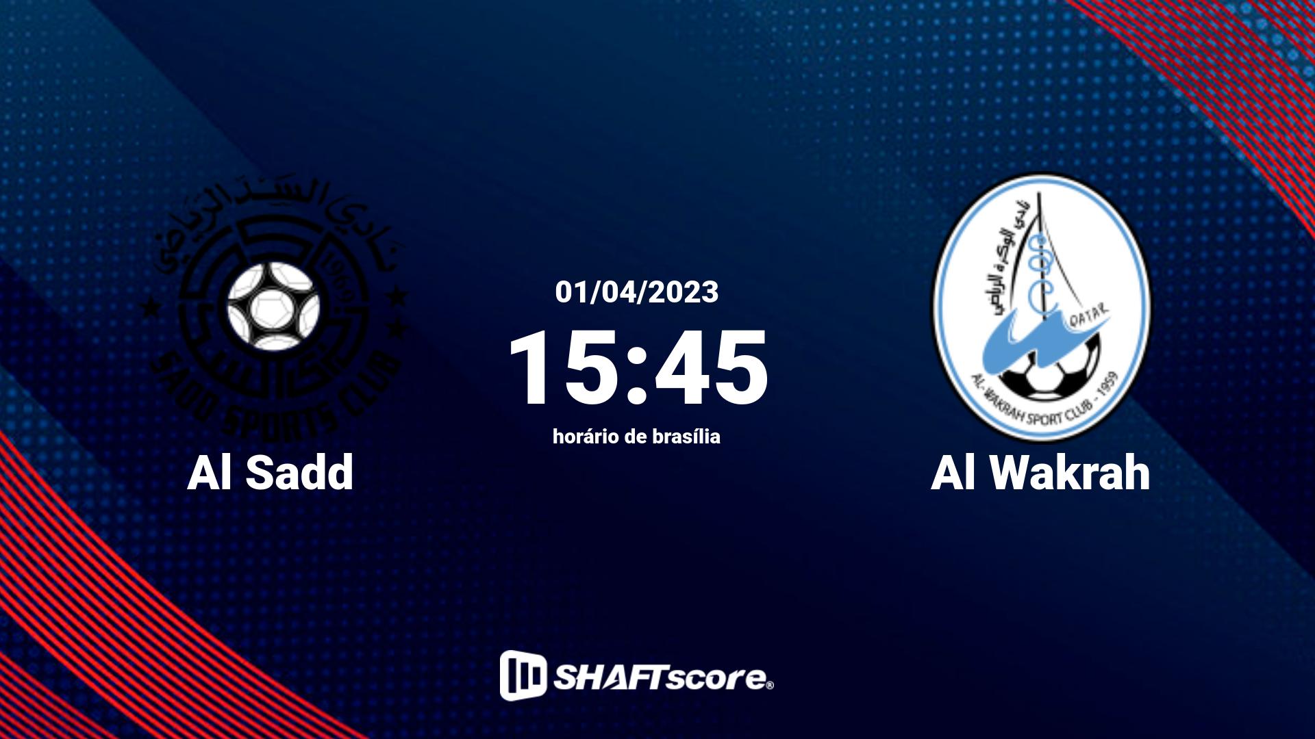 Estatísticas do jogo Al Sadd vs Al Wakrah 01.04 15:45