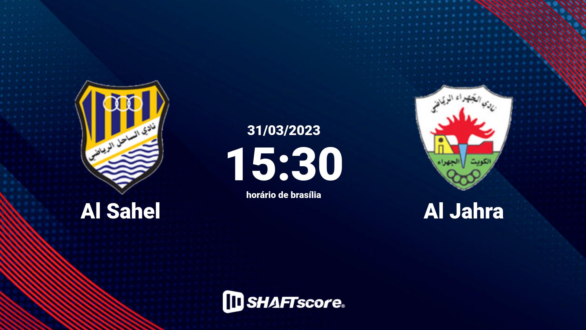 Estatísticas do jogo Al Sahel vs Al Jahra 31.03 15:30