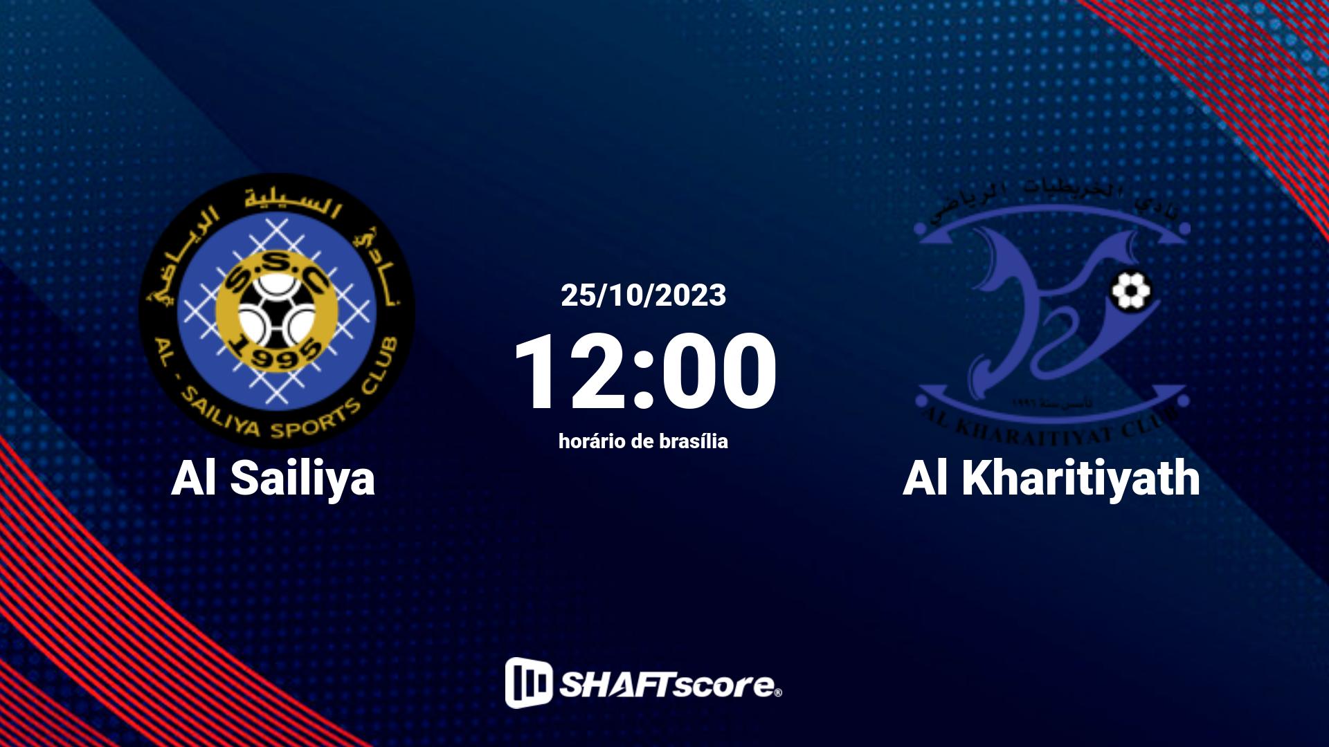 Estatísticas do jogo Al Sailiya vs Al Kharitiyath 25.10 12:00