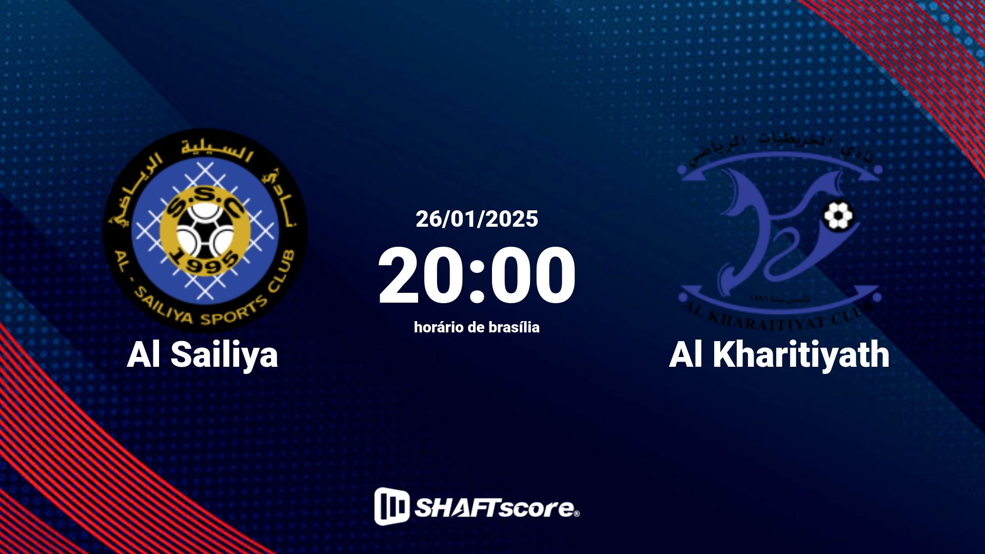 Estatísticas do jogo Al Sailiya vs Al Kharitiyath 26.01 20:00