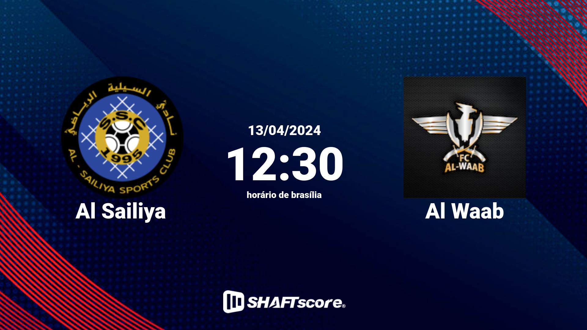 Estatísticas do jogo Al Sailiya vs Al Waab 13.04 12:30