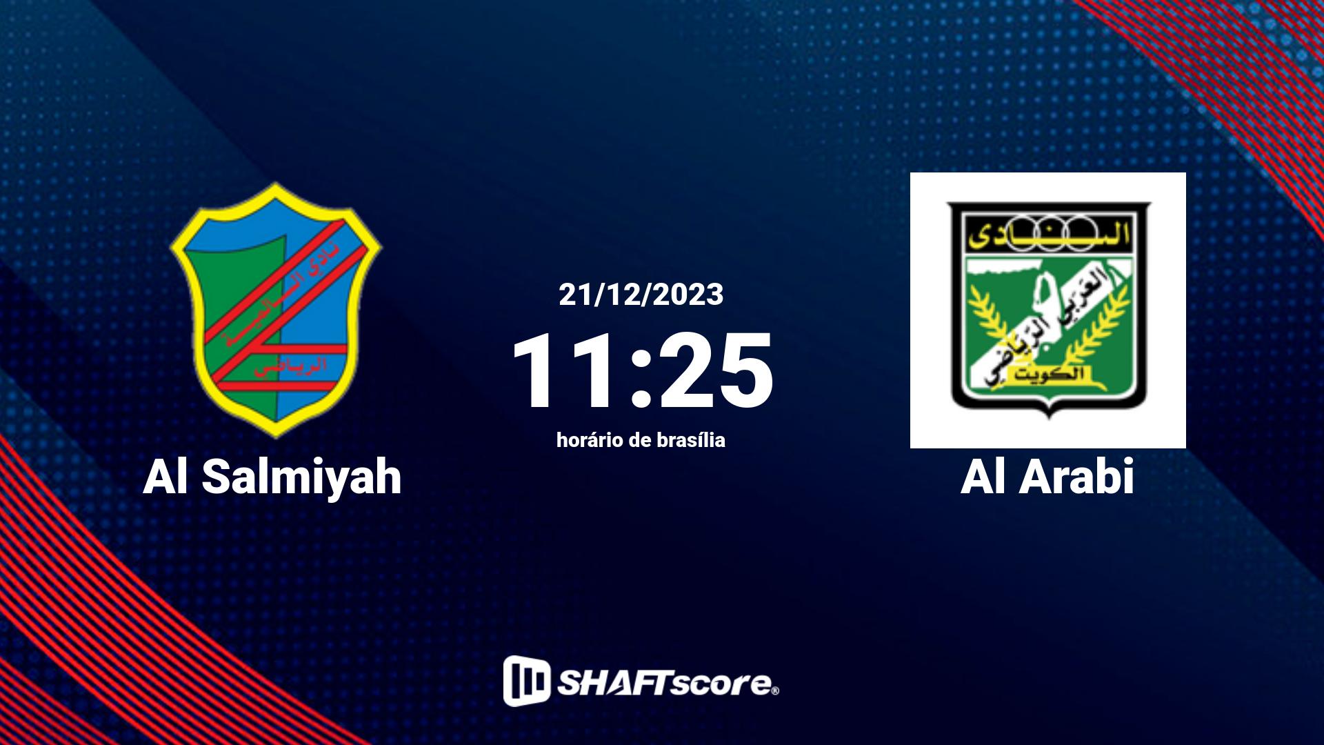 Estatísticas do jogo Al Salmiyah vs Al Arabi 21.12 11:25