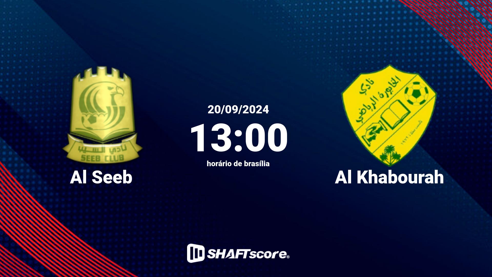 Estatísticas do jogo Al Seeb vs Al Khabourah 20.09 13:00