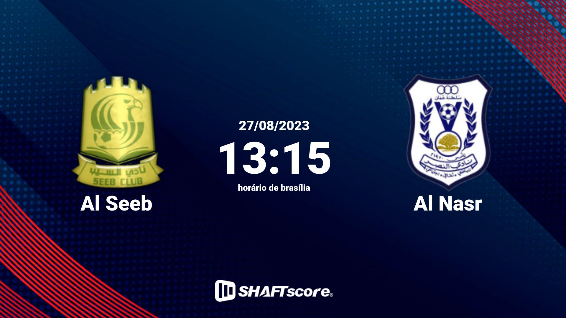 Estatísticas do jogo Al Seeb vs Al Nasr 27.08 13:15