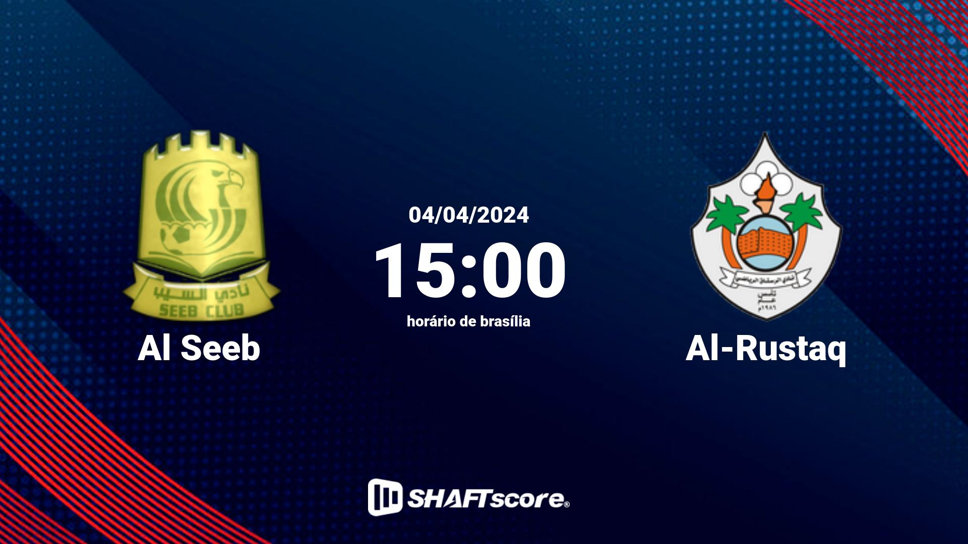 Estatísticas do jogo Al Seeb vs Al-Rustaq 04.04 15:00