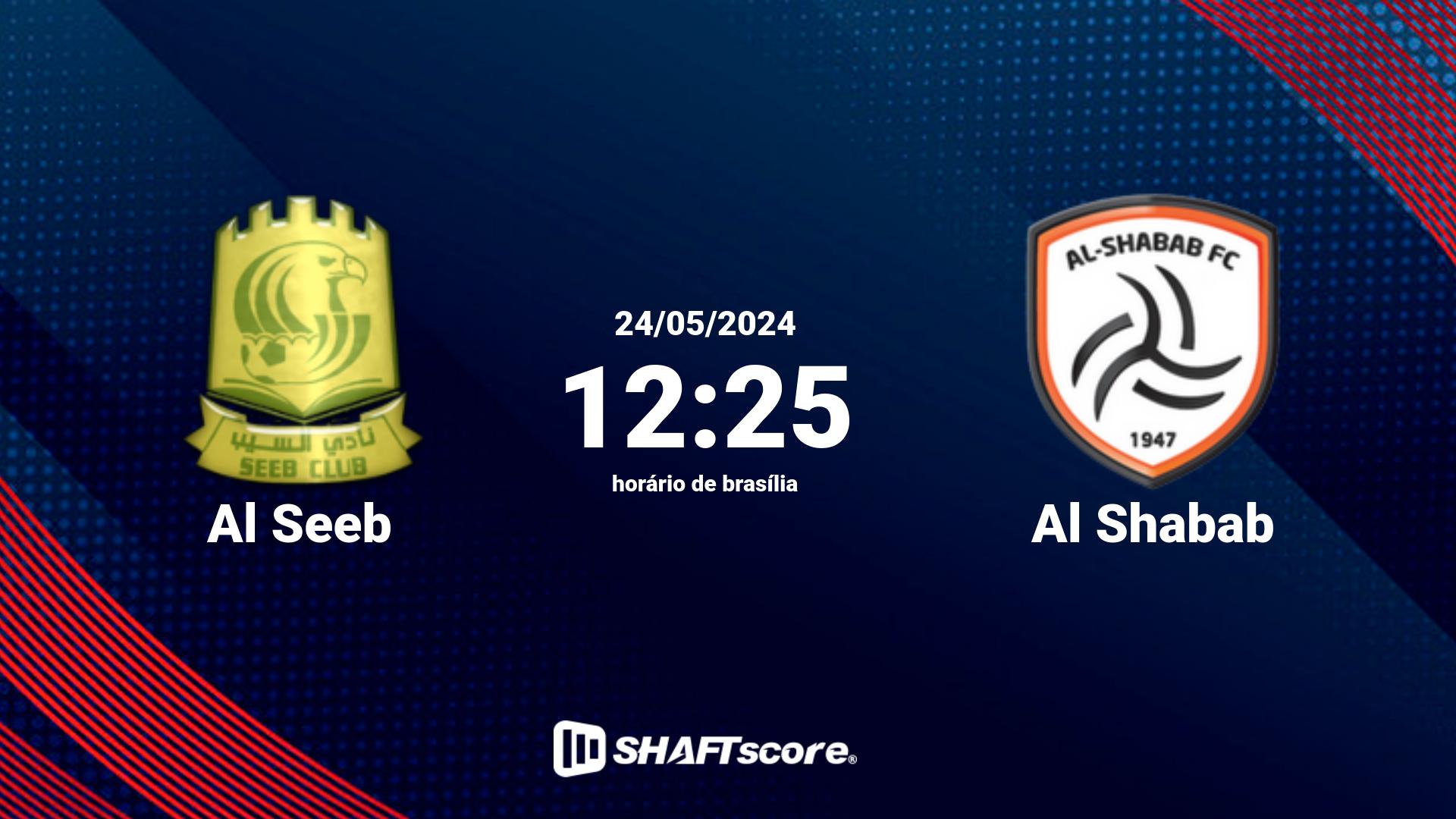 Estatísticas do jogo Al Seeb vs Al Shabab 24.05 12:25