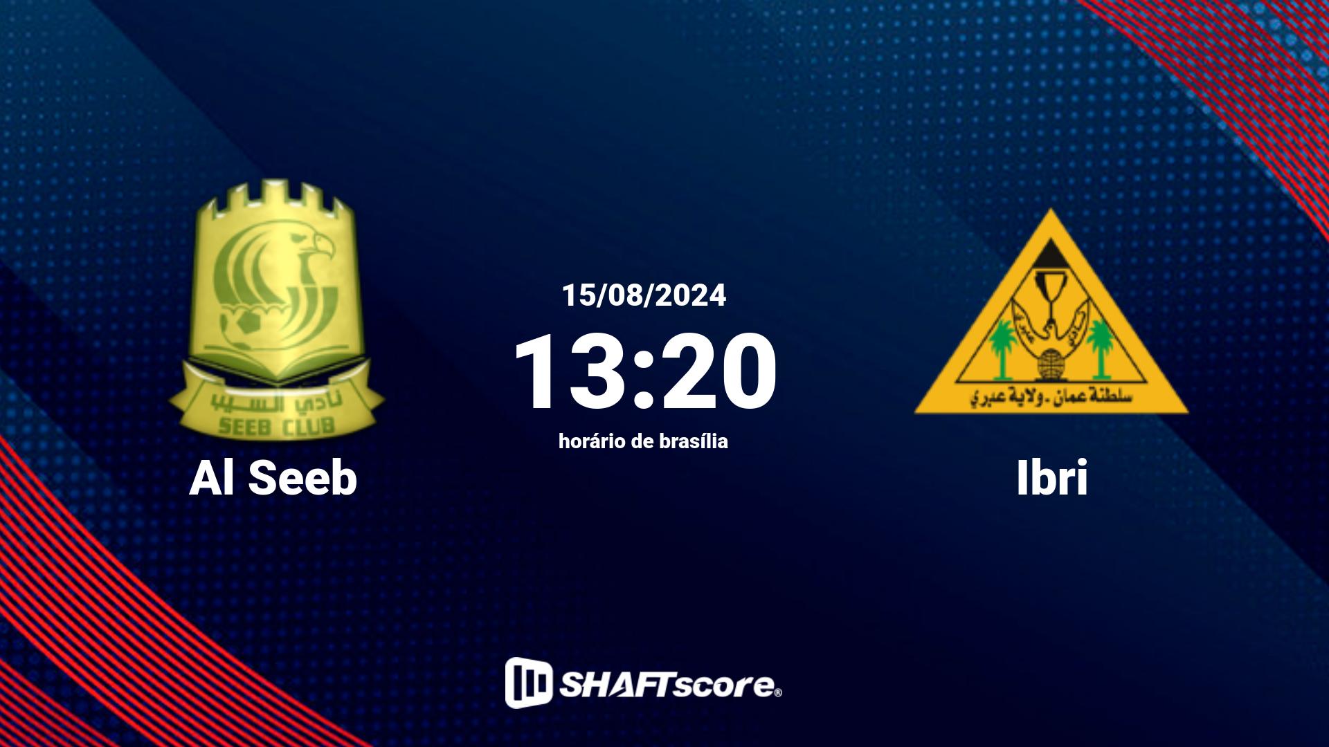 Estatísticas do jogo Al Seeb vs Ibri 15.08 13:20