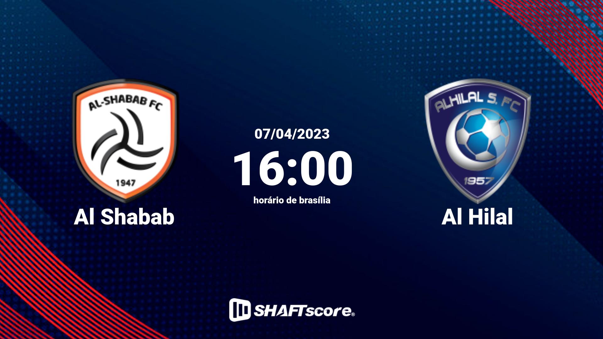 Estatísticas do jogo Al Shabab vs Al Hilal 07.04 16:00