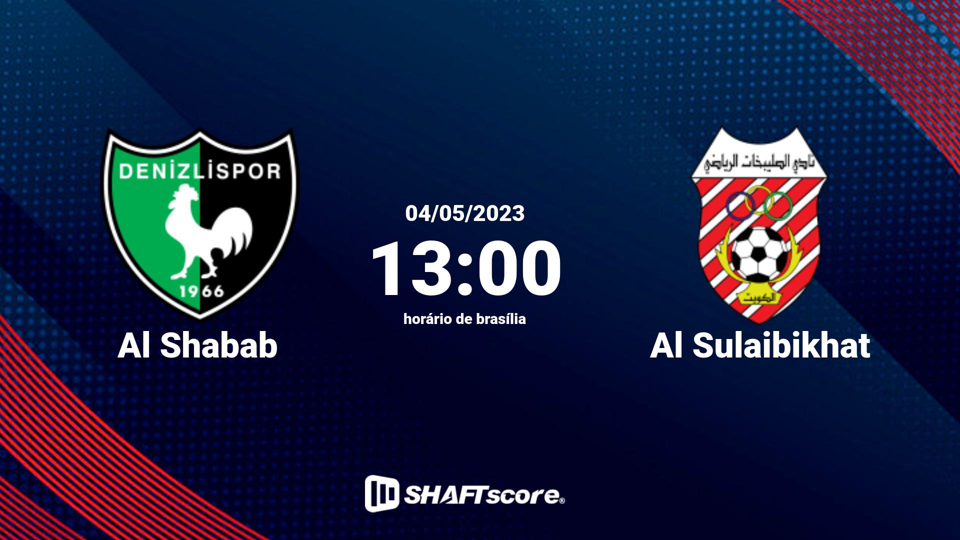 Estatísticas do jogo Al Shabab vs Al Sulaibikhat 04.05 13:00