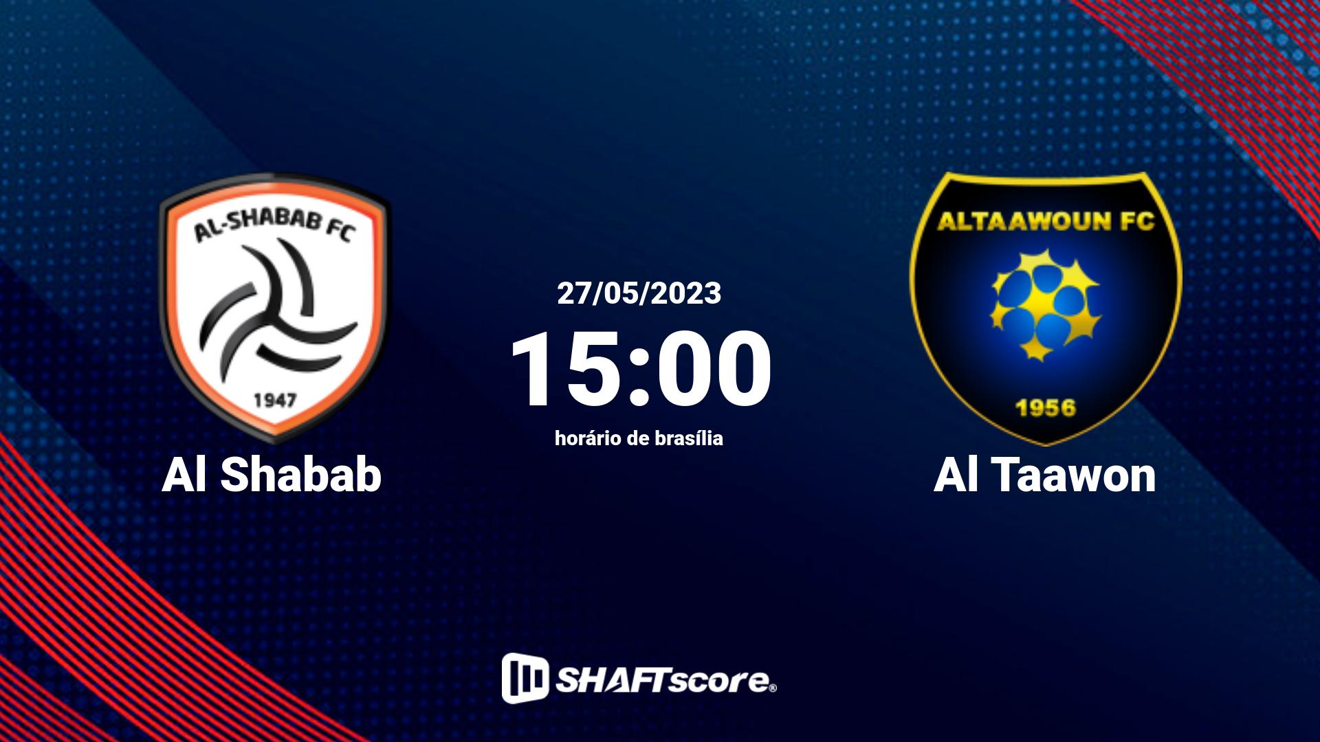 Estatísticas do jogo Al Shabab vs Al Taawon 27.05 15:00