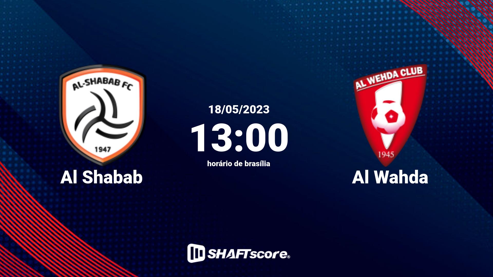 Estatísticas do jogo Al Shabab vs Al Wahda 18.05 13:00