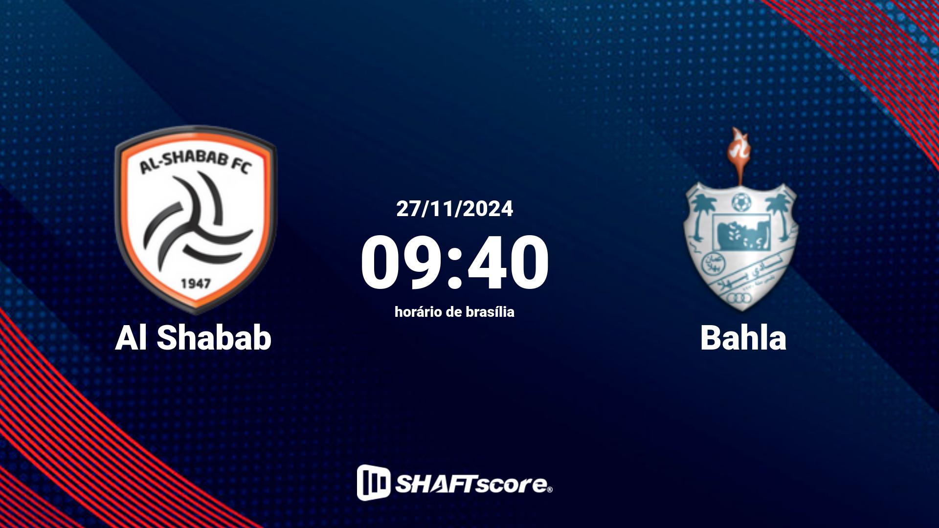 Estatísticas do jogo Al Shabab vs Bahla 27.11 09:40