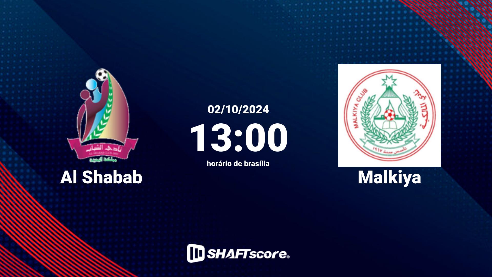 Estatísticas do jogo Al Shabab vs Malkiya 03.10 13:00