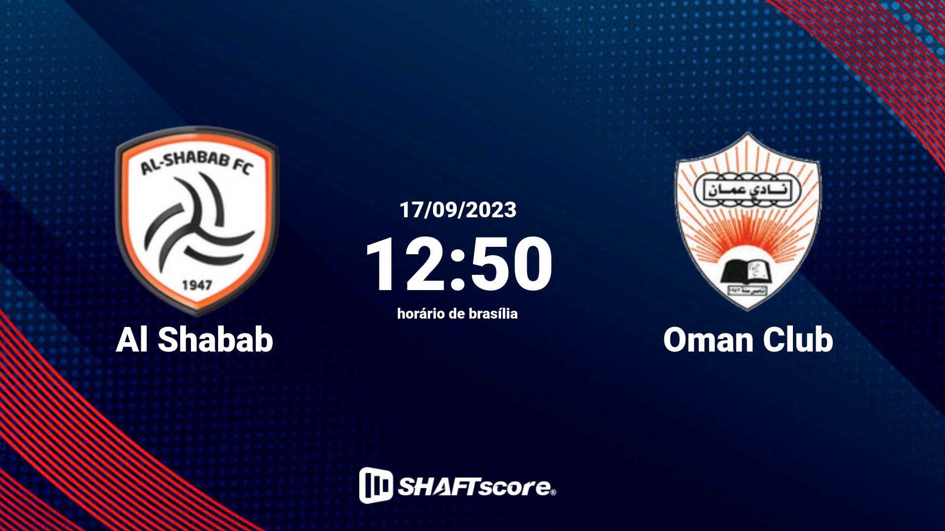 Estatísticas do jogo Al Shabab vs Oman Club 17.09 12:50