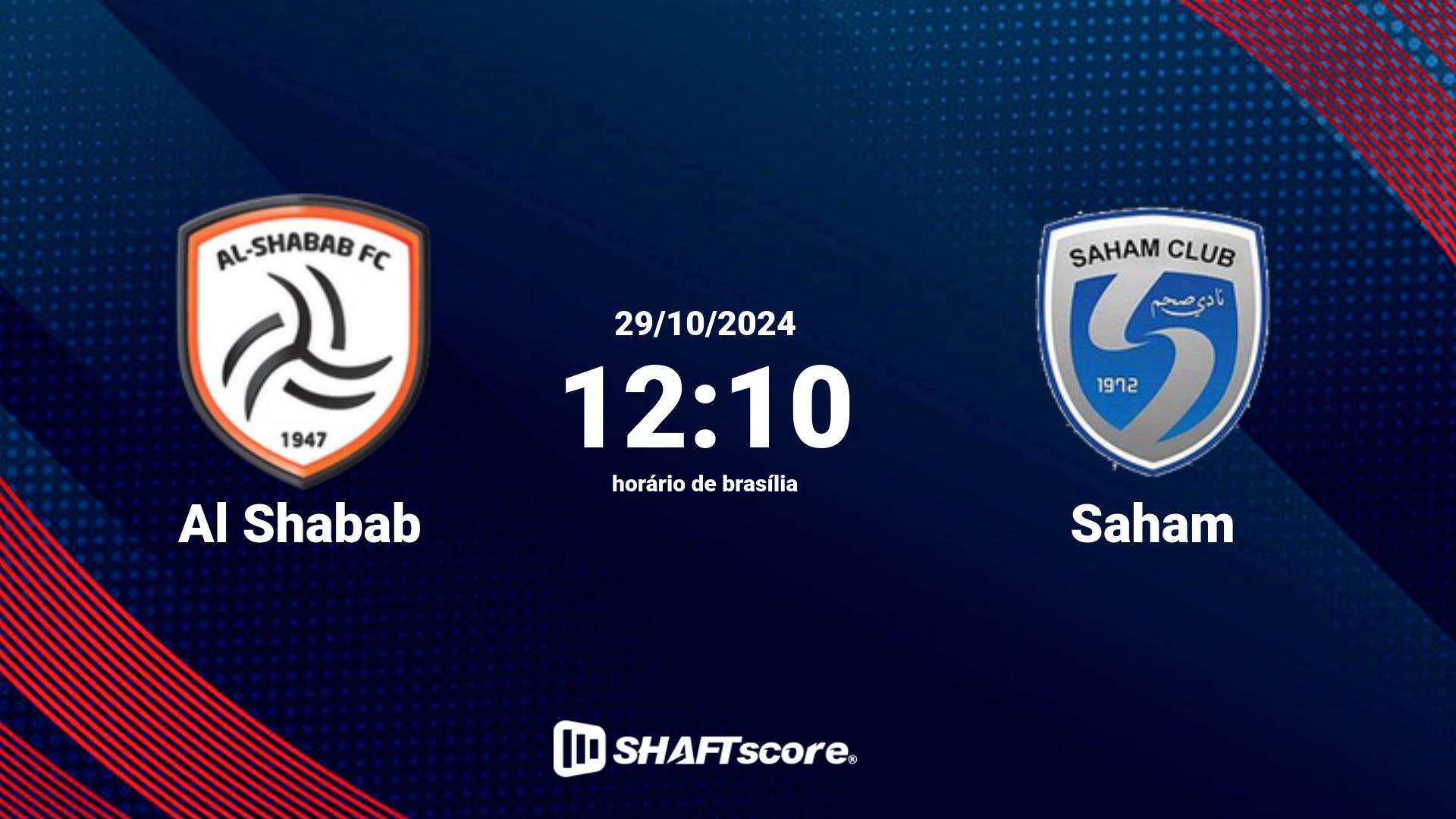 Estatísticas do jogo Al Shabab vs Saham 29.10 12:10