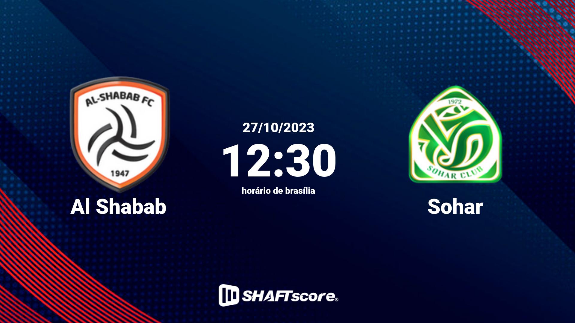 Estatísticas do jogo Al Shabab vs Sohar 27.10 12:30