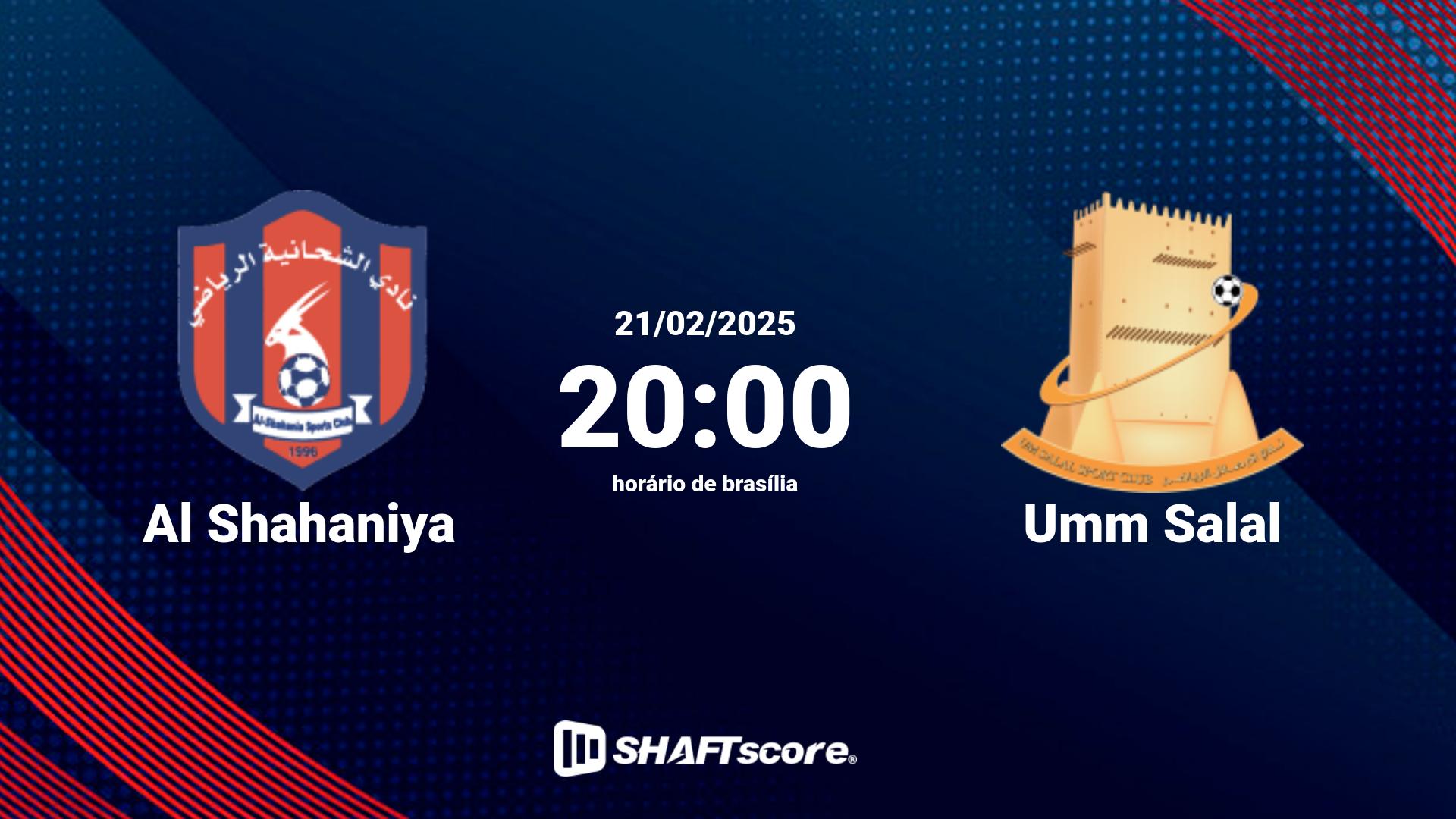 Estatísticas do jogo Al Shahaniya vs Umm Salal 21.02 20:00