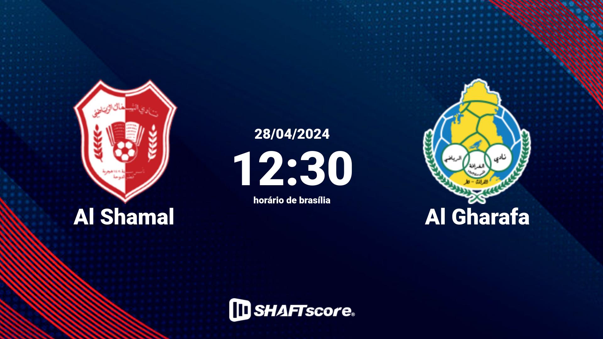 Estatísticas do jogo Al Shamal vs Al Gharafa 28.04 12:30