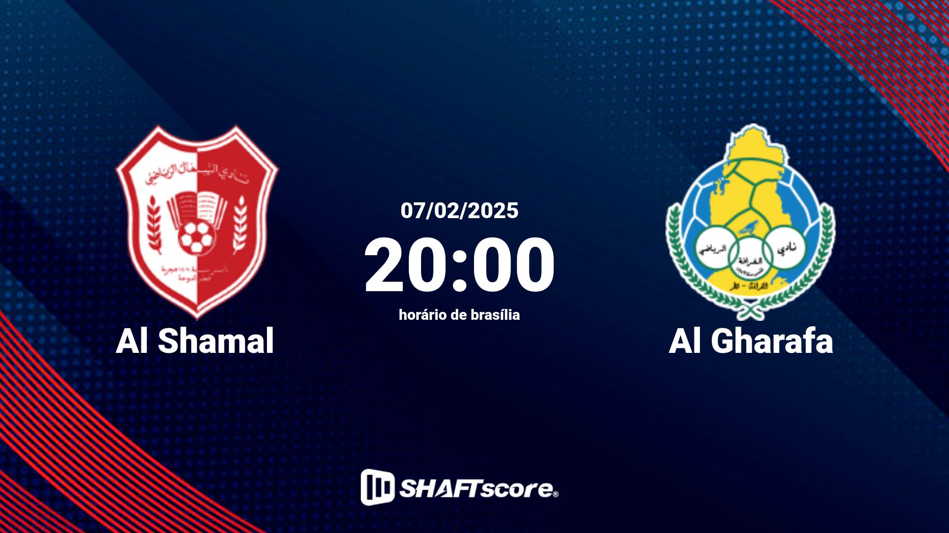 Estatísticas do jogo Al Shamal vs Al Gharafa 07.02 20:00