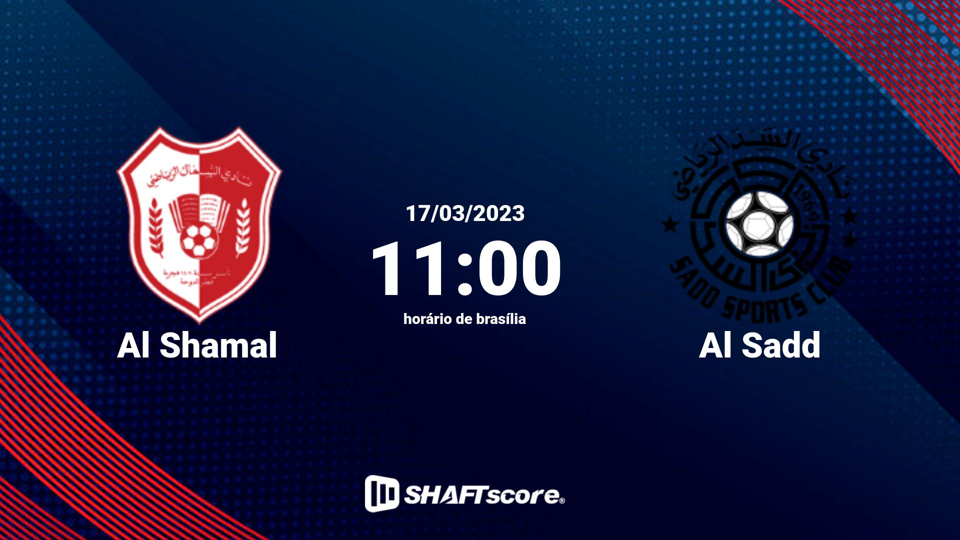 Estatísticas do jogo Al Shamal vs Al Sadd 17.03 11:00