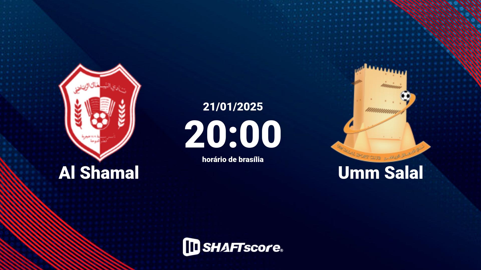 Estatísticas do jogo Al Shamal vs Umm Salal 21.01 20:00