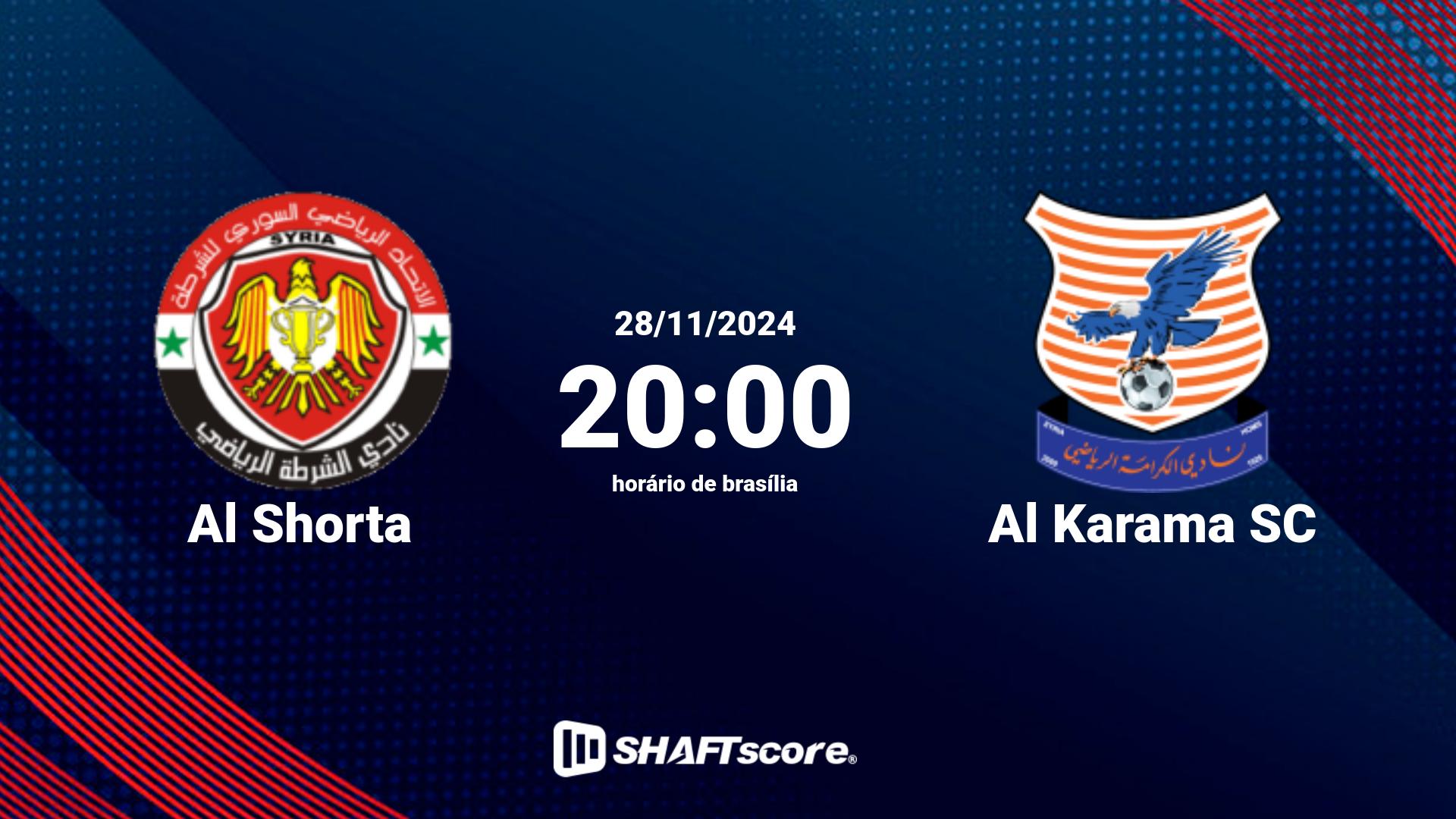 Estatísticas do jogo Al Shorta vs Al Karama SC 28.11 20:00