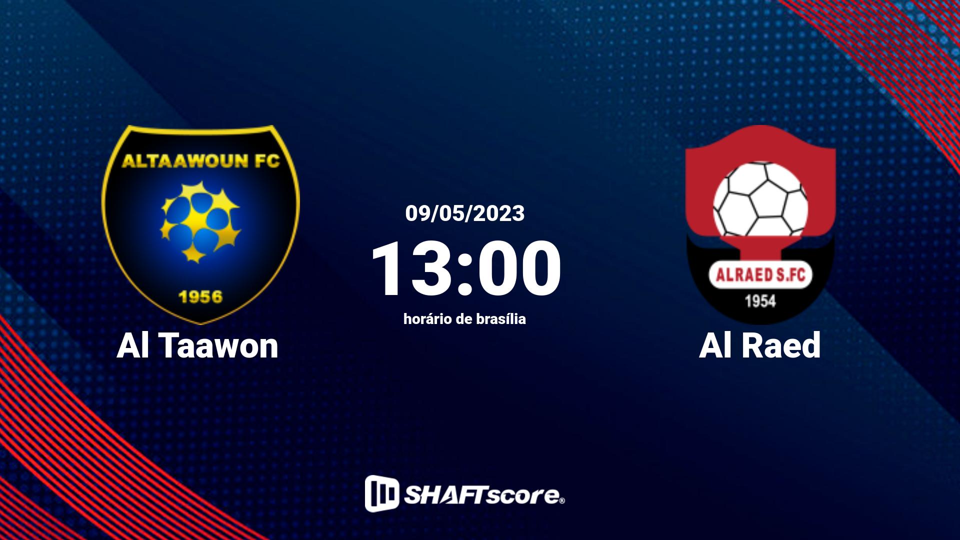 Estatísticas do jogo Al Taawon vs Al Raed 09.05 13:00