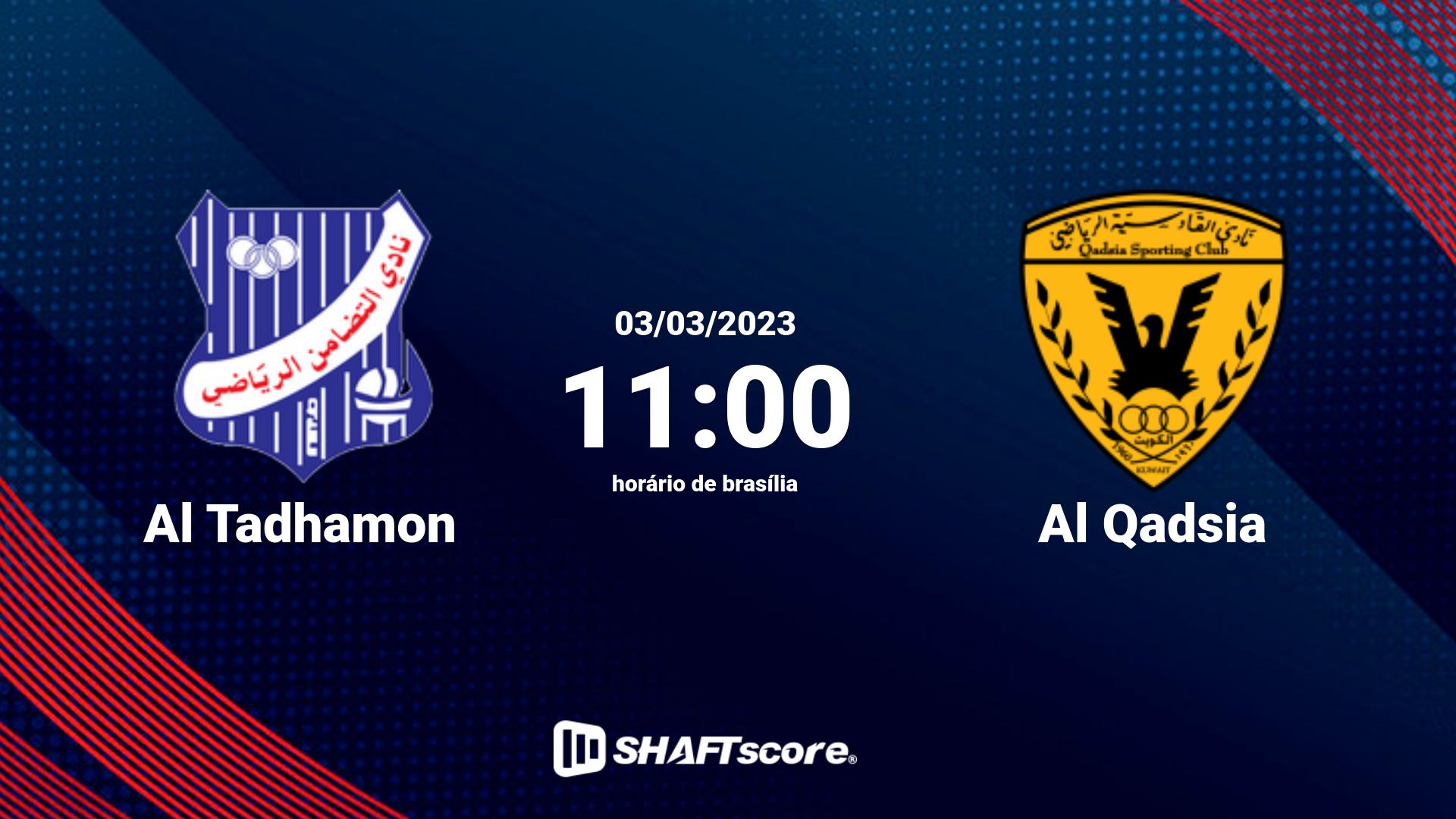 Estatísticas do jogo Al Tadhamon vs Al Qadsia 03.03 11:00