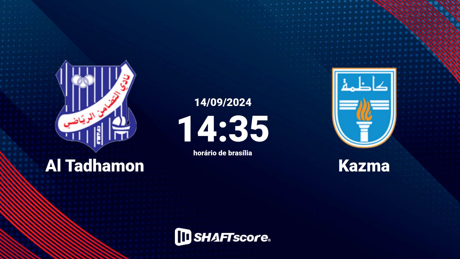 Estatísticas do jogo Al Tadhamon vs Kazma 14.09 14:35