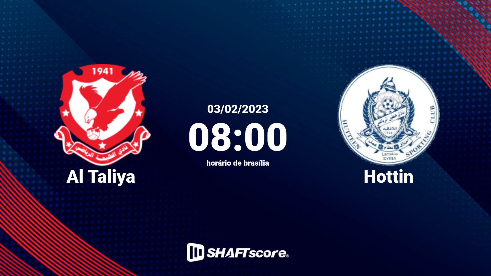 Estatísticas do jogo Al Taliya vs Hottin 03.02 08:00