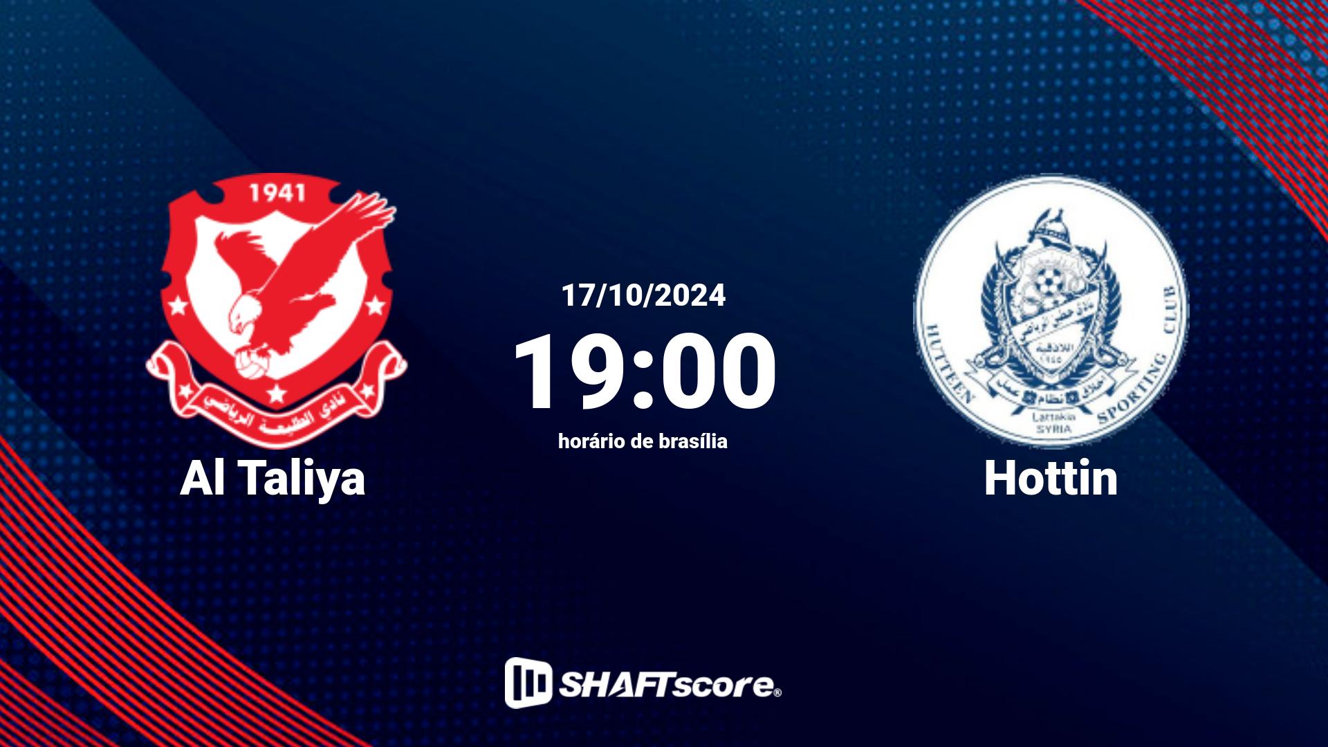 Estatísticas do jogo Al Taliya vs Hottin 17.10 19:00