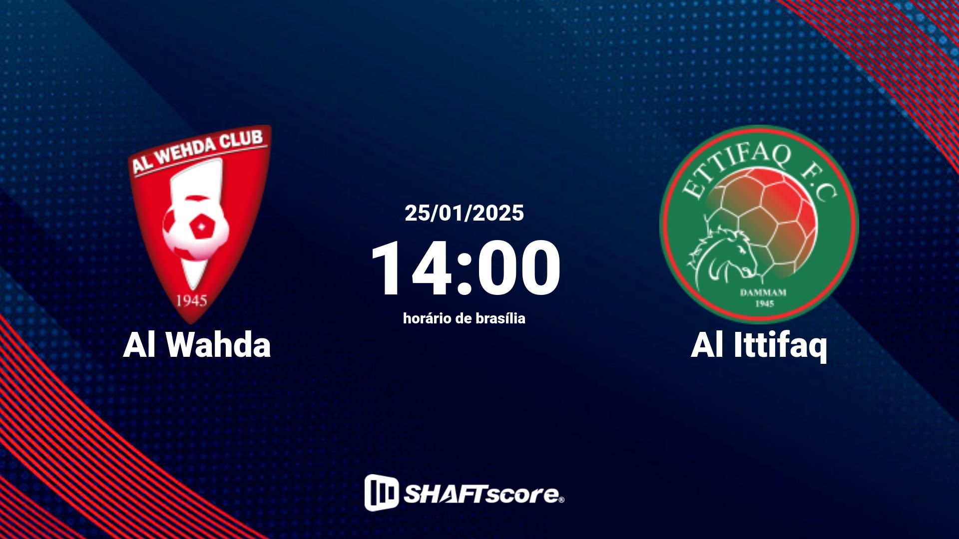 Estatísticas do jogo Al Wahda vs Al Ittifaq 25.01 14:00