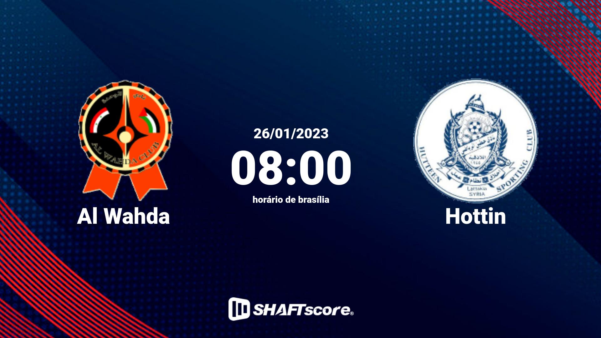 Estatísticas do jogo Al Wahda vs Hottin 26.01 08:00