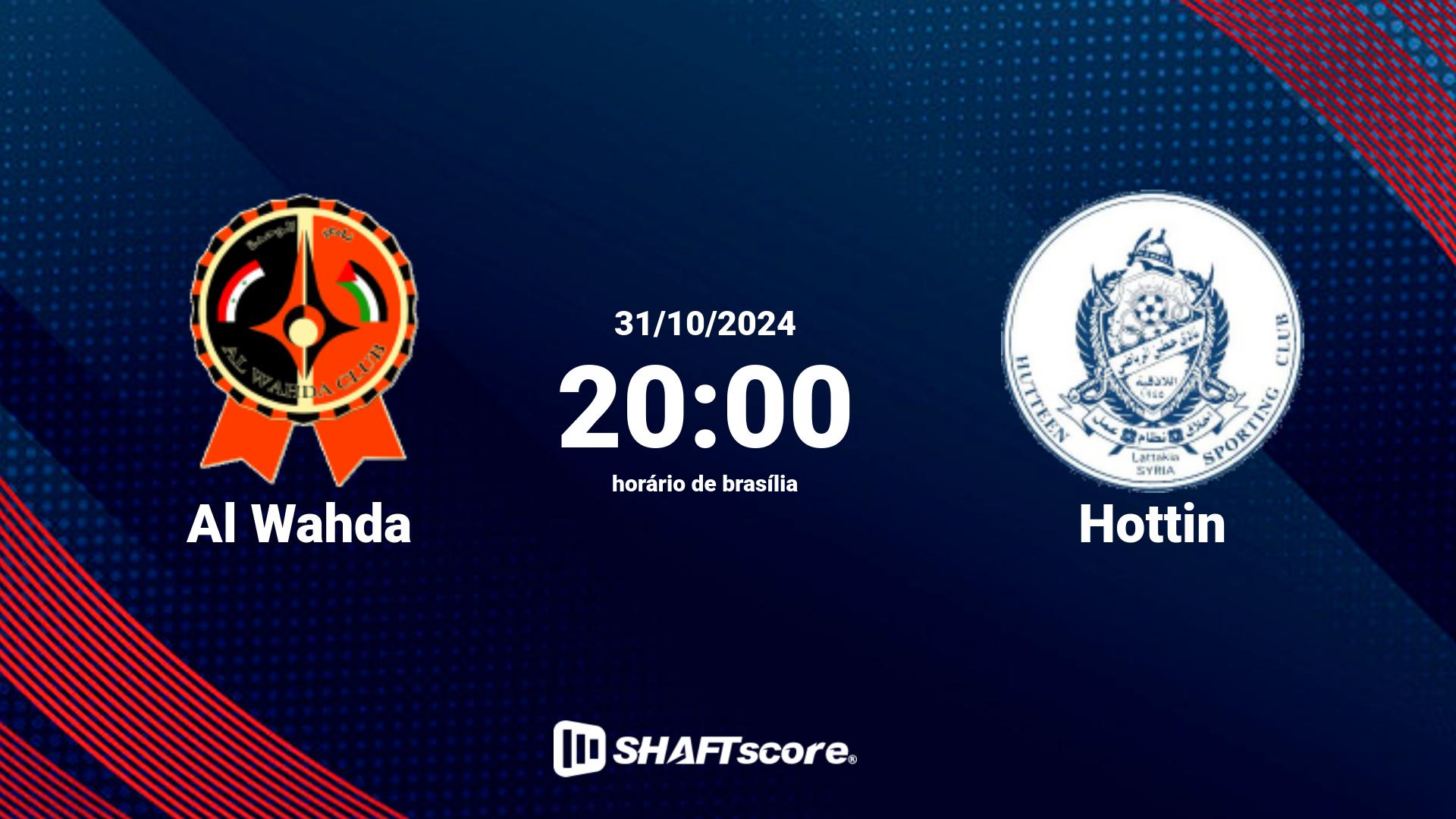 Estatísticas do jogo Al Wahda vs Hottin 31.10 20:00