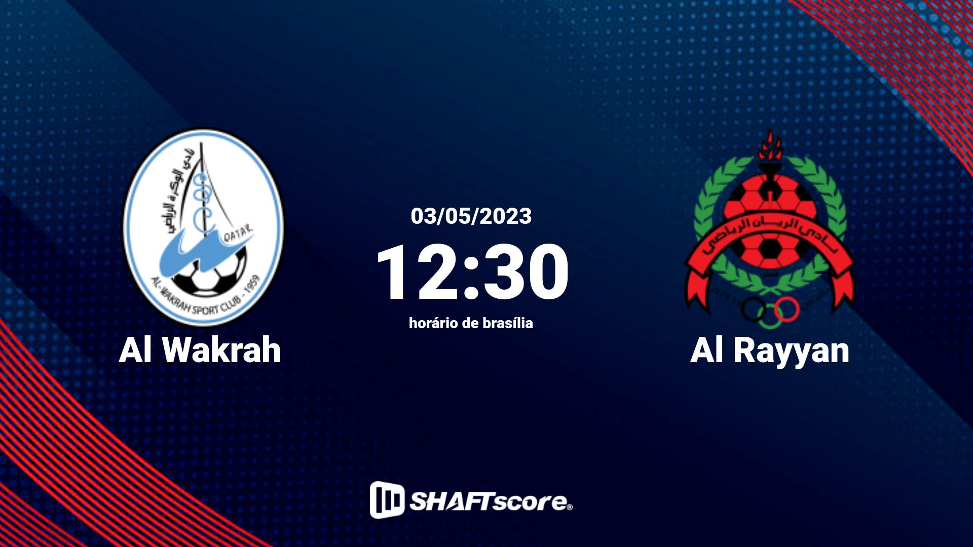 Estatísticas do jogo Al Wakrah vs Al Rayyan 03.05 12:30