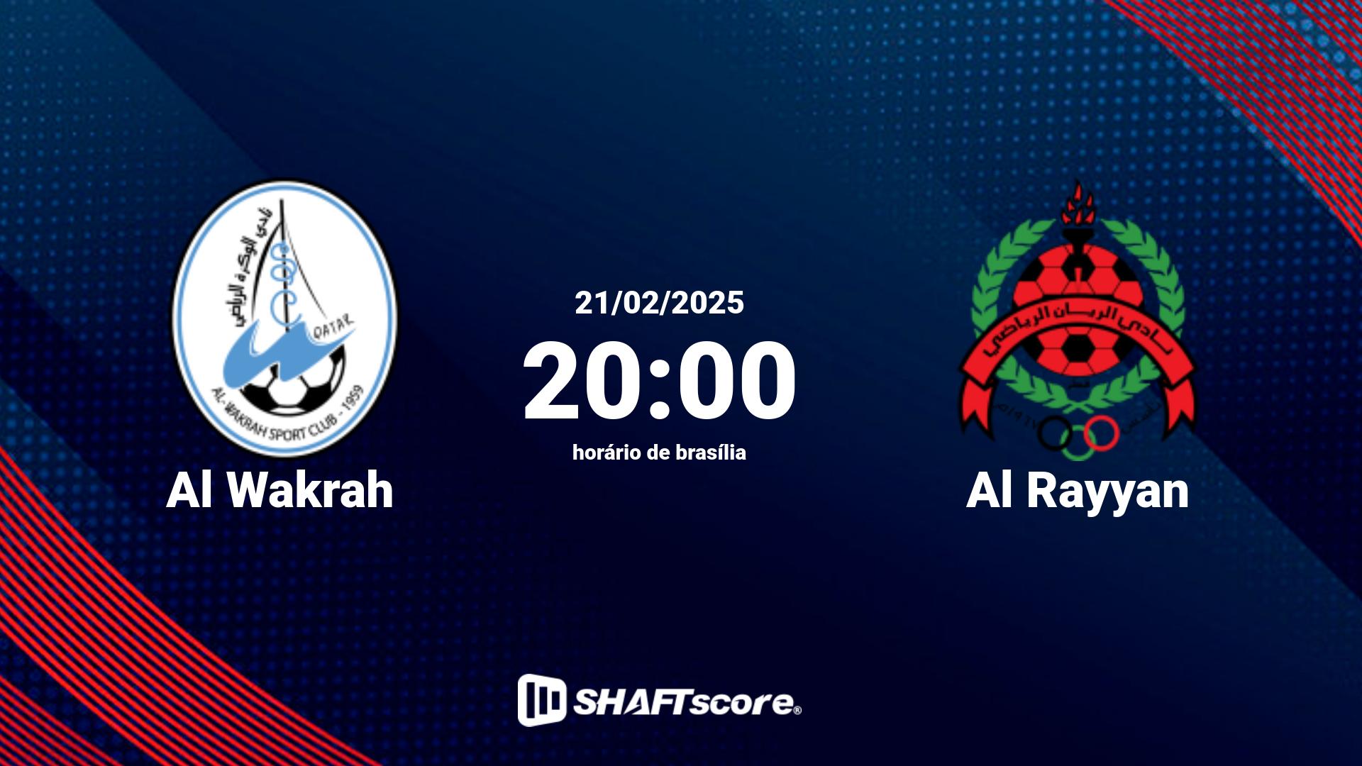 Estatísticas do jogo Al Wakrah vs Al Rayyan 21.02 20:00