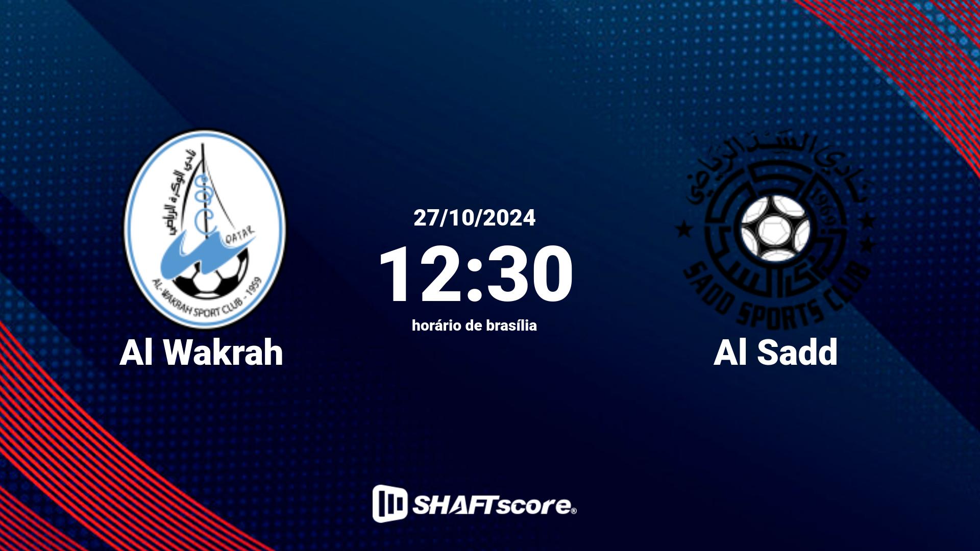 Estatísticas do jogo Al Wakrah vs Al Sadd 27.10 12:30