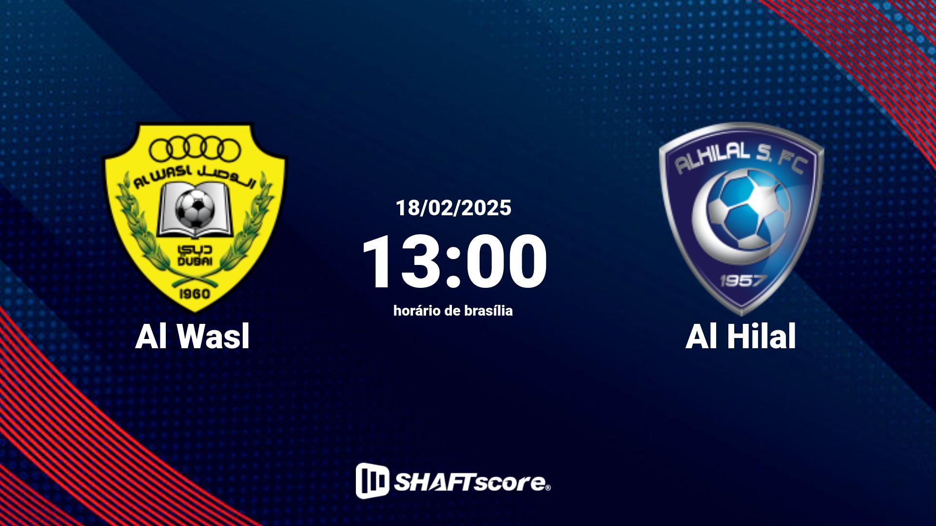 Estatísticas do jogo Al Wasl vs Al Hilal 18.02 13:00