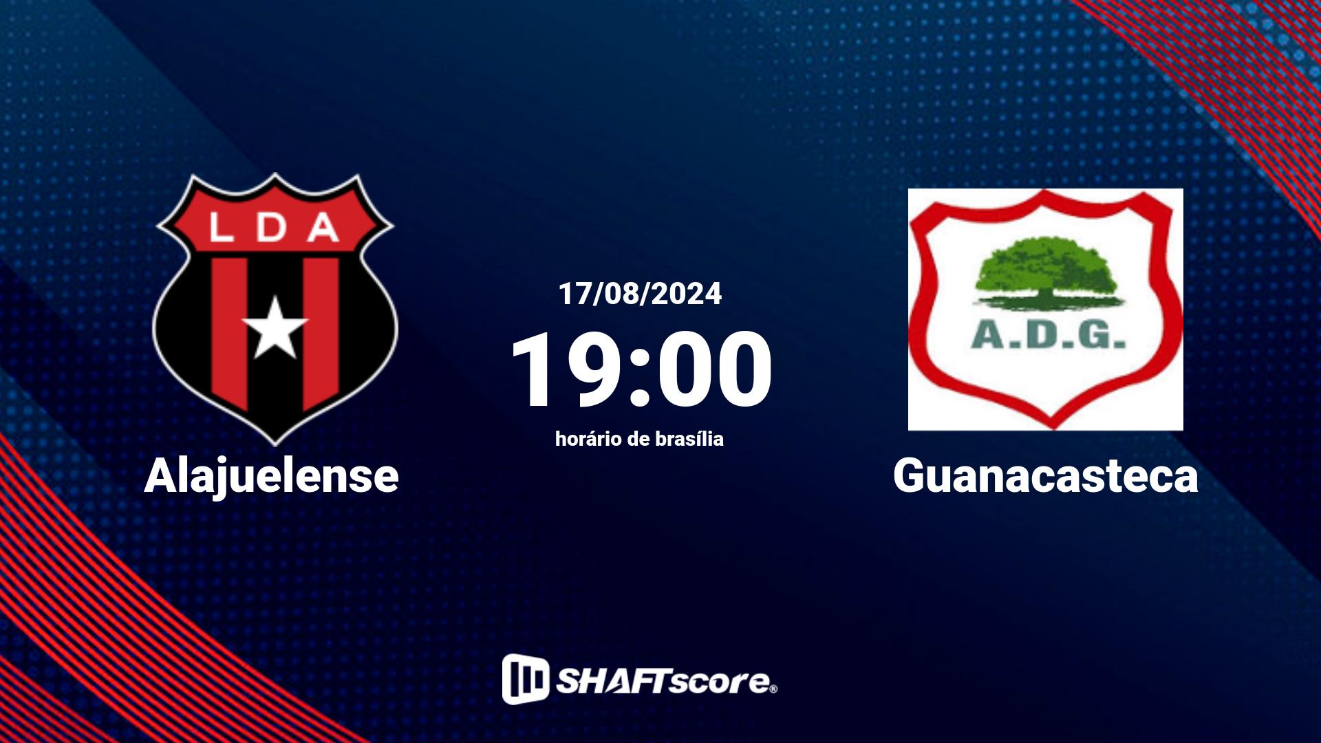 Estatísticas do jogo Alajuelense vs Guanacasteca 17.08 19:00