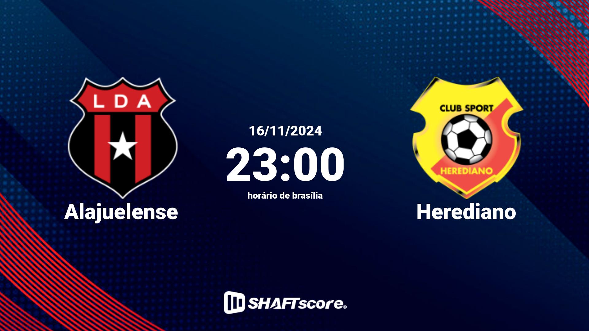 Estatísticas do jogo Alajuelense vs Herediano 16.11 23:00