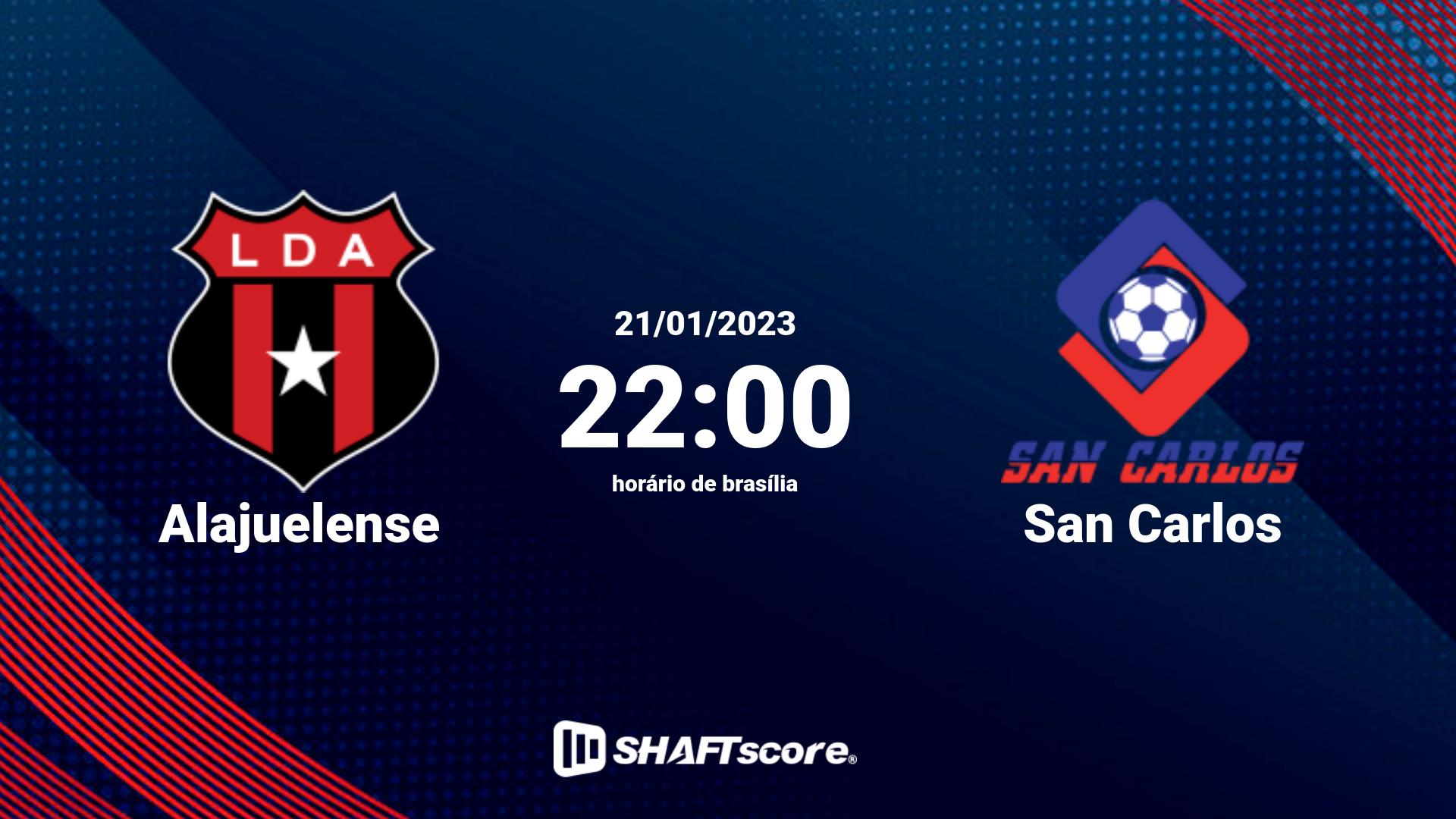 Estatísticas do jogo Alajuelense vs San Carlos 21.01 22:00