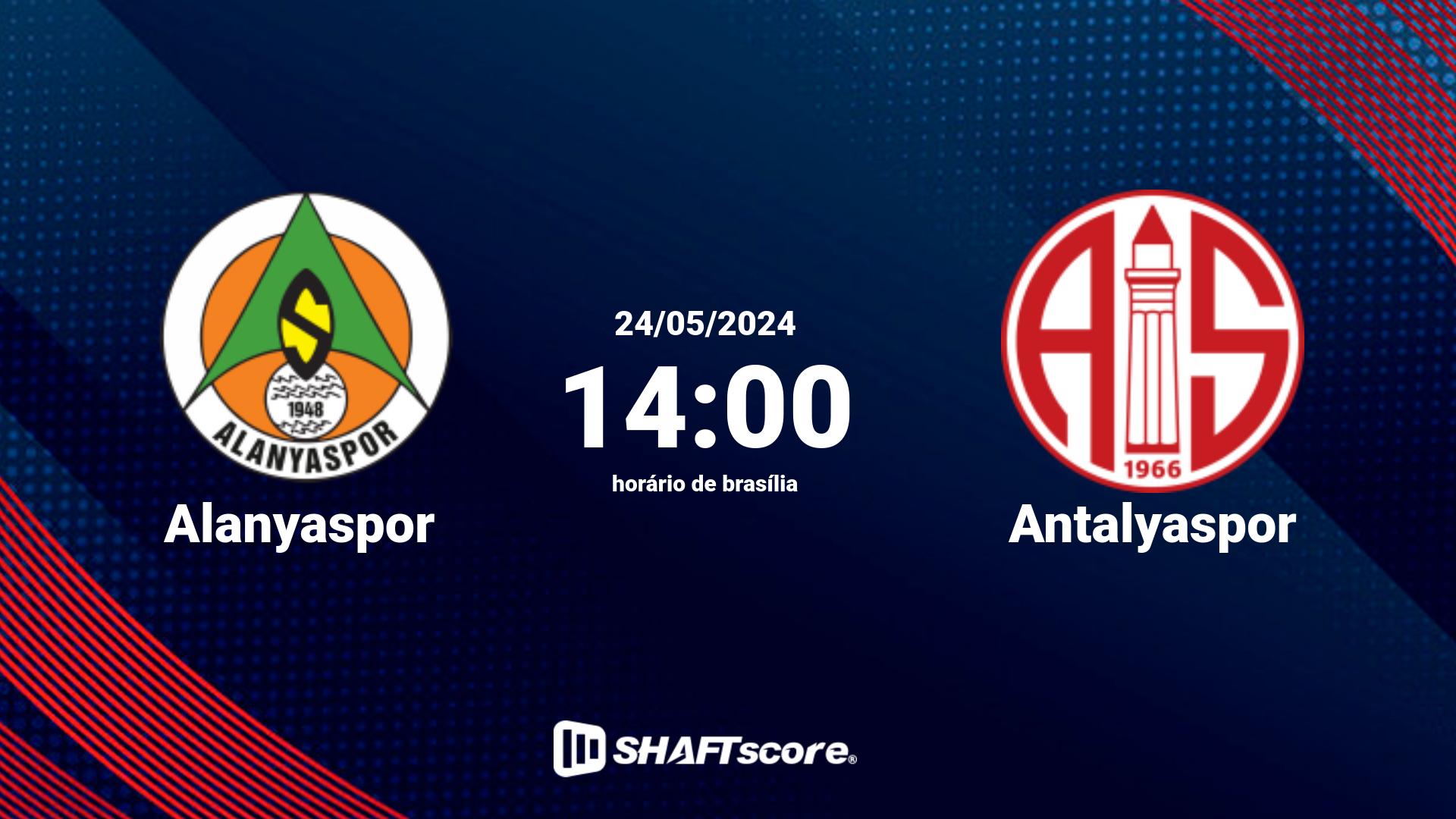 Estatísticas do jogo Alanyaspor vs Antalyaspor 24.05 14:00