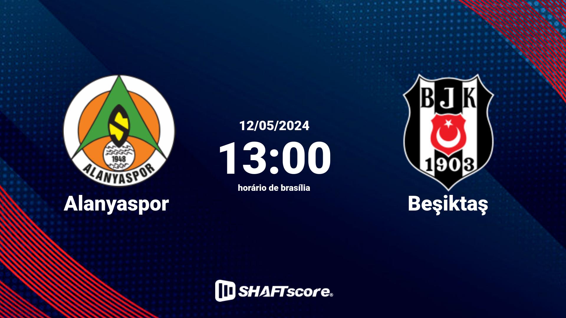 Estatísticas do jogo Alanyaspor vs Beşiktaş 12.05 13:00