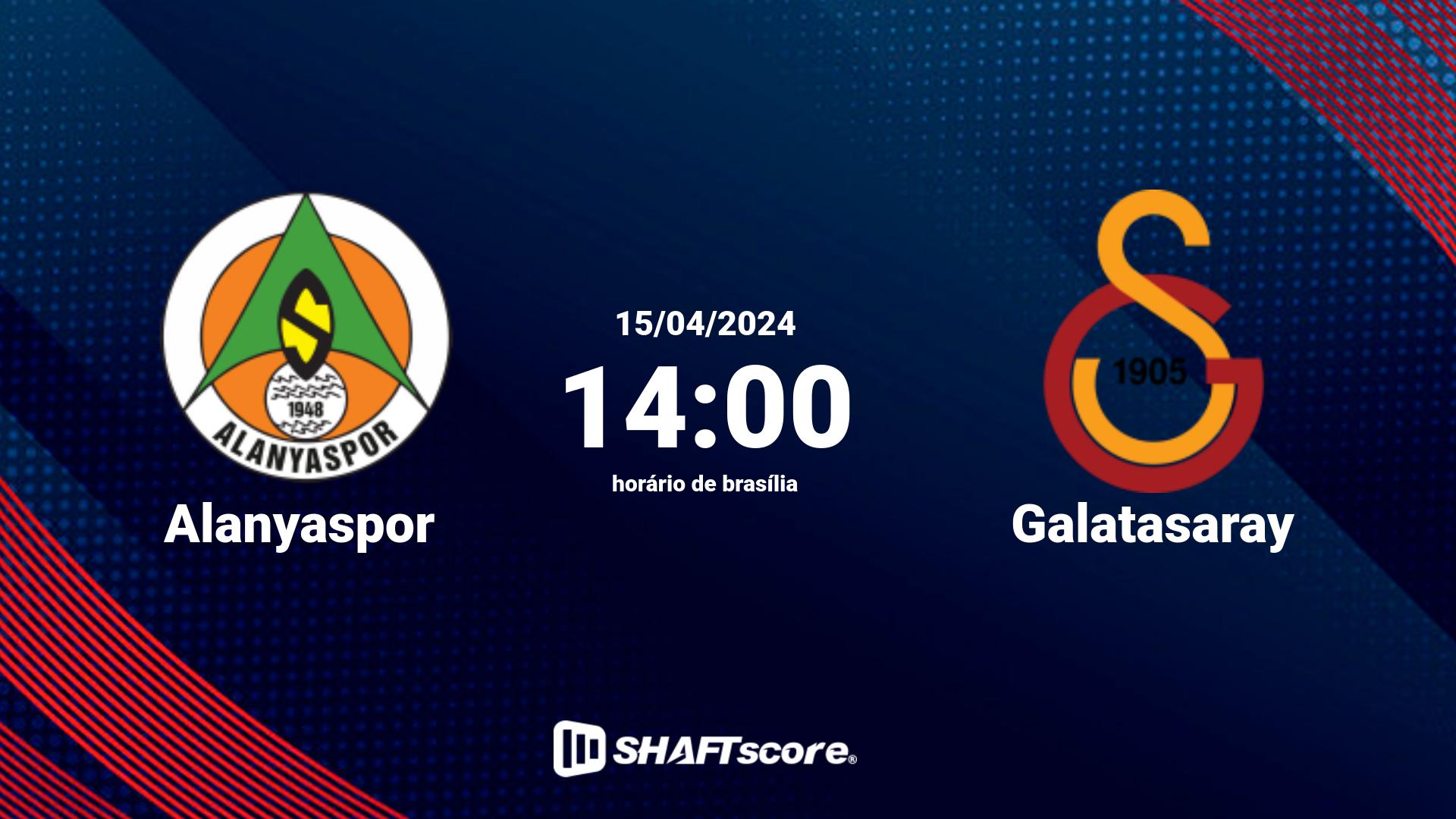 Estatísticas do jogo Alanyaspor vs Galatasaray 15.04 14:00