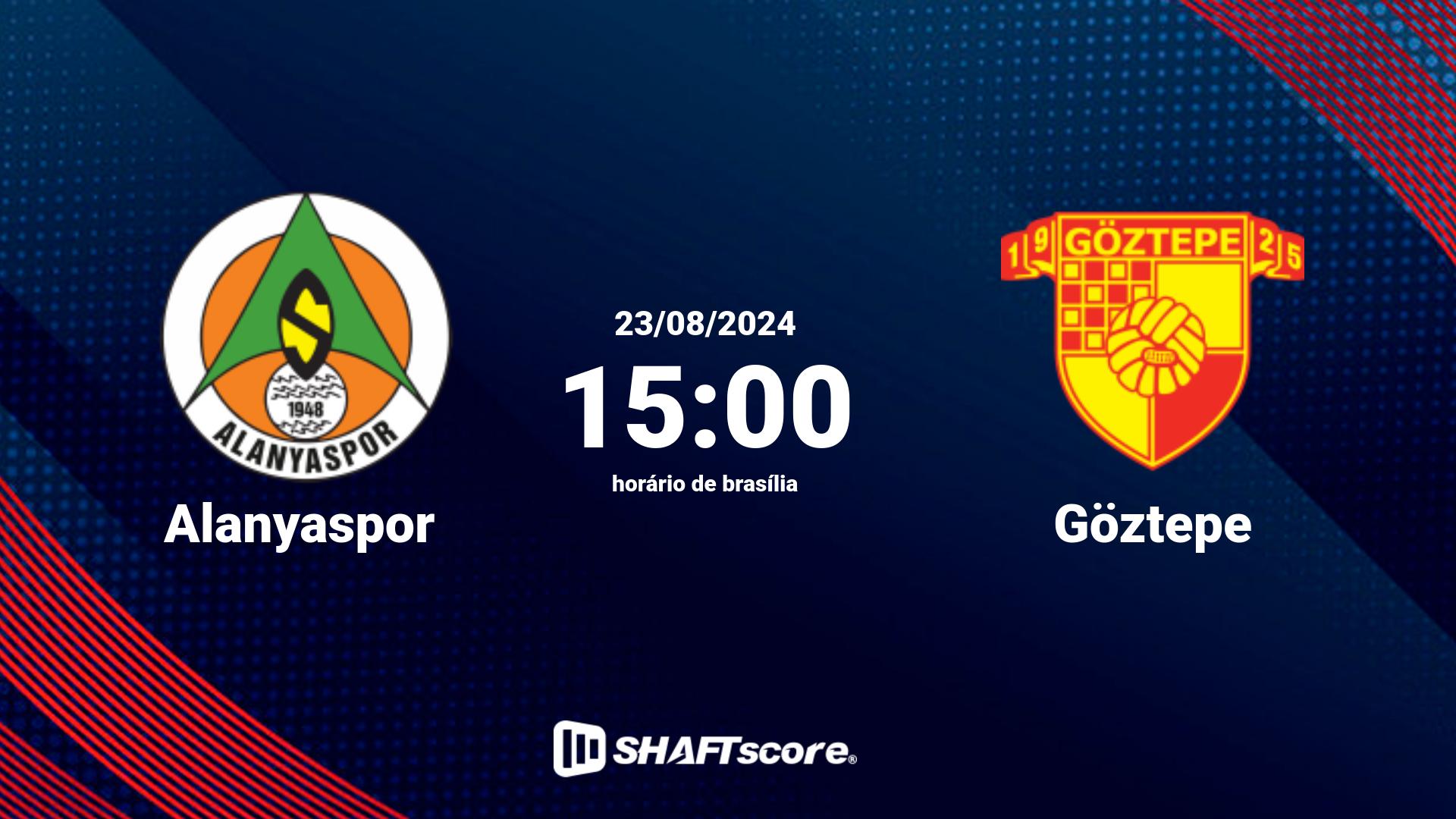 Estatísticas do jogo Alanyaspor vs Göztepe 23.08 15:00