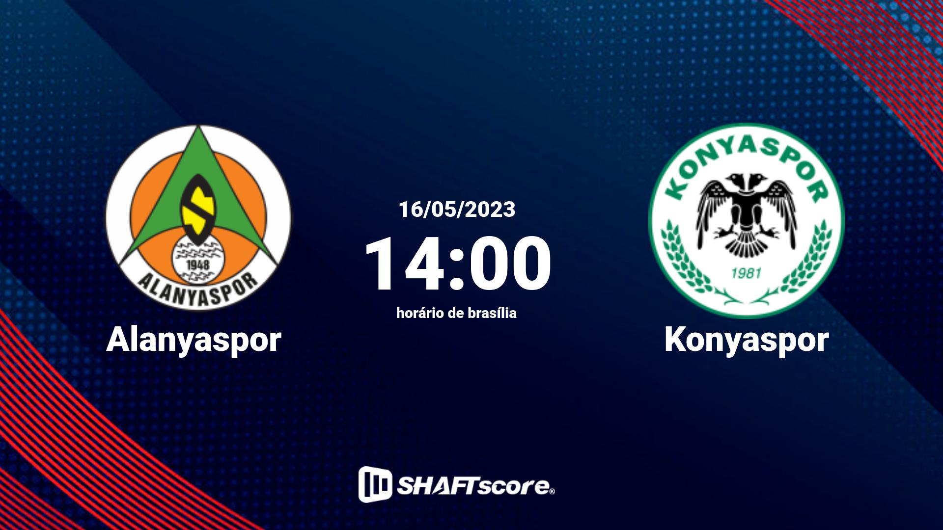 Estatísticas do jogo Alanyaspor vs Konyaspor 16.05 14:00