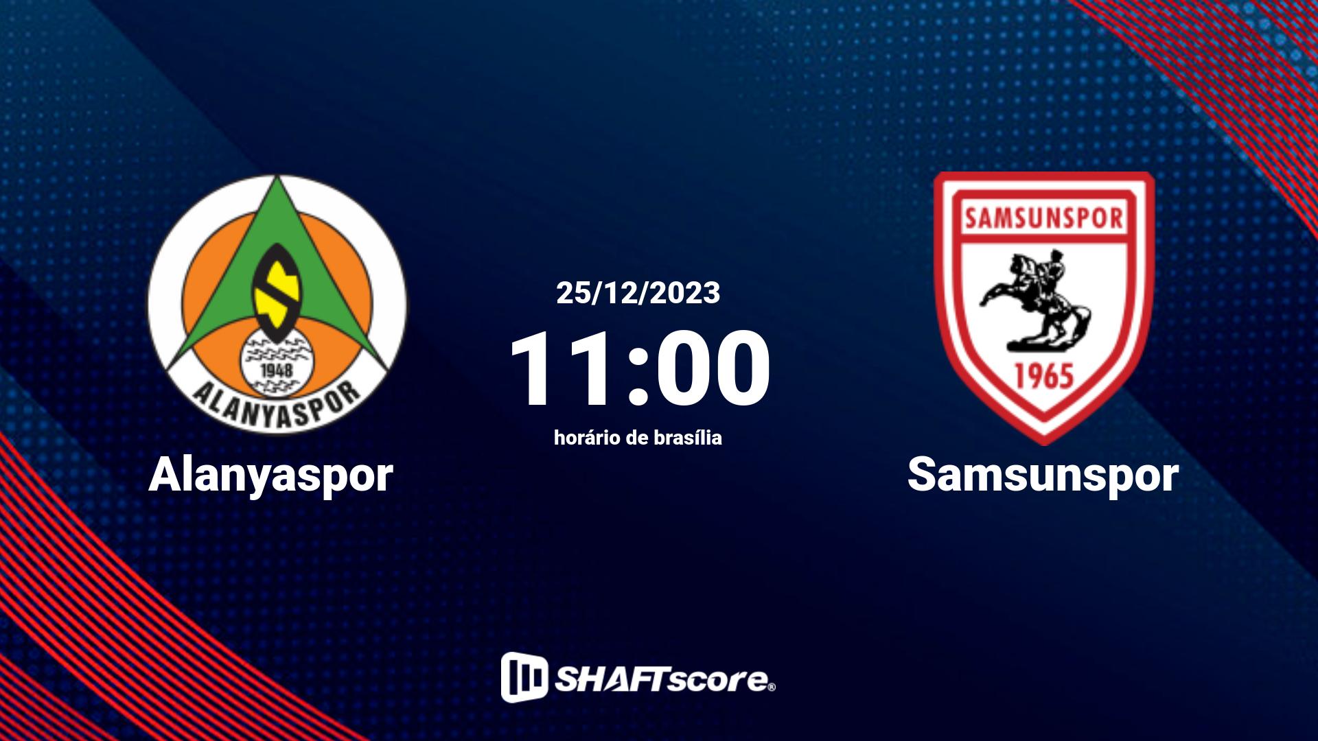 Estatísticas do jogo Alanyaspor vs Samsunspor 25.12 11:00